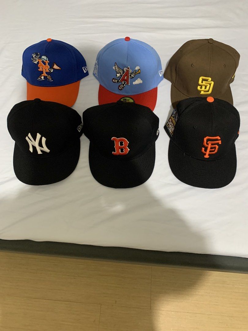 New Era MLB Caps (Category: Caps & Hats) located in Davao. Submitted by valskies (Listing ID 1466352166, Image 1). Description: Take all for 1,500, all fitted size 7 1/2 except NY Mets Adjustable 450 each .