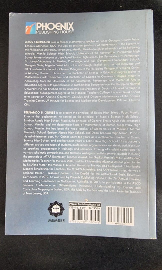 Next Century Mathematics: Basic Calculus (2016) by Jesus P. Mercado (Category: Textbooks) located in Manila. Submitted by buddy.p21 (Listing ID 1466413193, Image 2). Description: 2016 Edition, K to 12 Curriculum Compliant Payment thru QR Code or Bank Transfer..