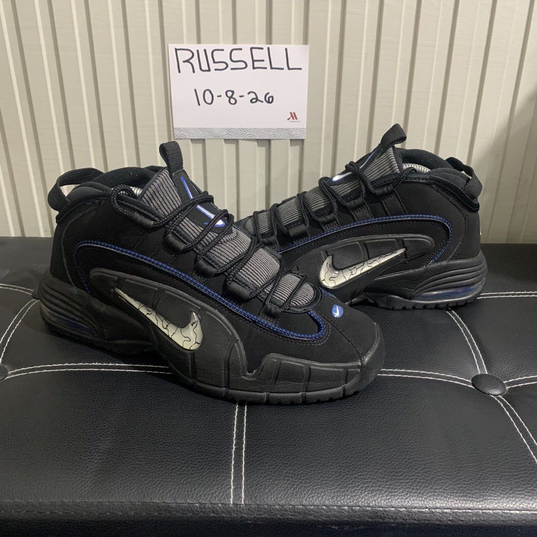 Nike Air Max Penny 1 allstar (Category: Sneakers) located in Taguig. Submitted by russell242 (Listing ID 1466545588, Image 1). Description: - Model: Nike Air Max Penny 1 (Black/Royal Blue) - Iconic liquid silver jeweled swoosh on the sides - Signature Penny Hardaway '1cent' logo embroidered on the heel - Ribbed mesh tongue construction with blue mini swoosh branding - Comfortable visible Air Max cushioning unit in the midsole - Meet-ups and natio