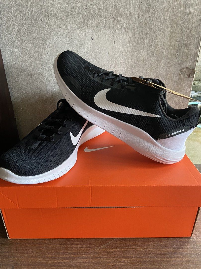 Nike Flex Experience 12 Black White Running Shoes (Category: Casual Shoes) located in Malolos. Submitted by anthony_collectibles (Listing ID 1466360180, Image 1). Description: Nike Flex Experience 12 Black White Running Shoes Size 10 Nike Flex Experience 12 running shoes in black and white. Breathable mesh upper, cushioned white sole. Brand new in the original orange box. Tags still attached, made with at least 20 percent recycled content. Great 