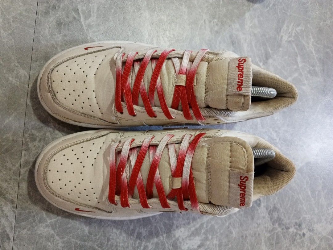 NIKE SB DUNK LOW X SUPREME (Category: Sneakers) located in Taytay. Submitted by ThriftRacks (Listing ID 1466415254, Image 2). Description: FREE SHIPPING‼️ PRELOVED/THRIFTED FROM UKAY SHOE BALE NIKE SB DUNK LOW X SUPREME-OFF LEGIT SIZE US 7 EUR 40 CM 25 ISSUE SIGNS OF USAGE & STAINS MOD: J&T Express/Lalamove for nearby cities Free Shipping Strictly Payment First MOP: Maya & Gotyme.