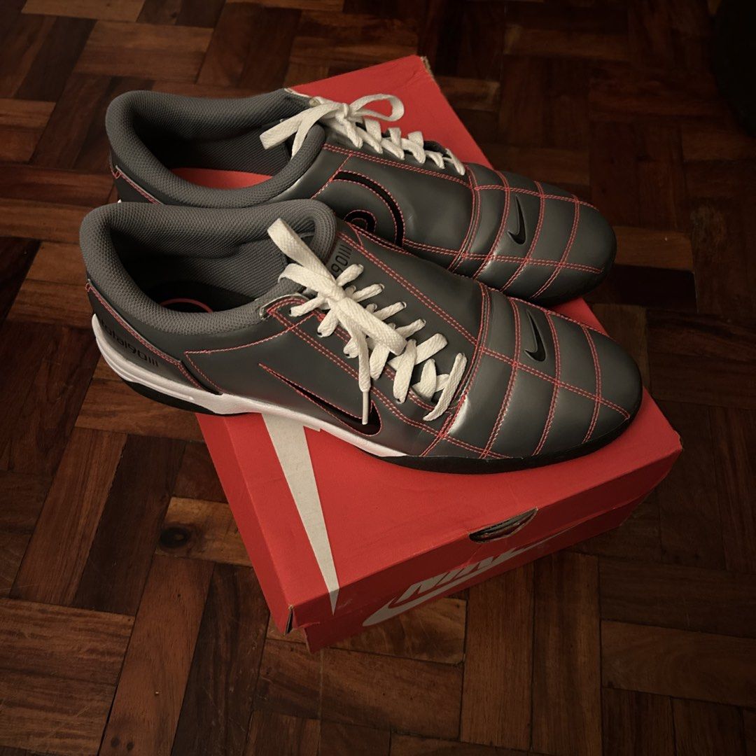 Nike Total 90 Smoke Grey Black Size 13 (Category: Sneakers) located in Antipolo. Submitted by wrdrb.co (Listing ID 1466507056, Image 1). Description: - Model: Nike Total 90 - Colorway: Smoke Grey/Black with pink stitching grid pattern - Size: Men's US 13 - Condition: Brand new, unworn, fresh out of the box - Includes: Original red Nike box - Features: Iconic T90 branding and crisp white laces/midsole Used once for a shoot Negotiable!.