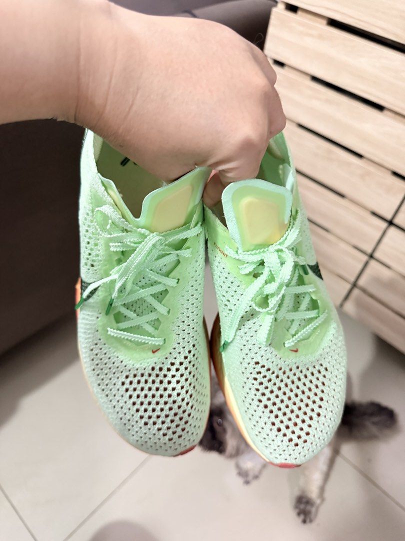 Nike Vaporfly 3 (Mens) (Category: Sneakers) located in Quezon City. Submitted by jigarcia__ (Listing ID 1466492327, Image 1). Description: - Brand: Nike running shoes Bought this at Nike BGC for 10k+ Used once only at a race (10 KM) With box (receipt not available already as it was thrown out) Size: US 9.5 Loc: Cubao, QC Shipping: Lalamove & Grab.