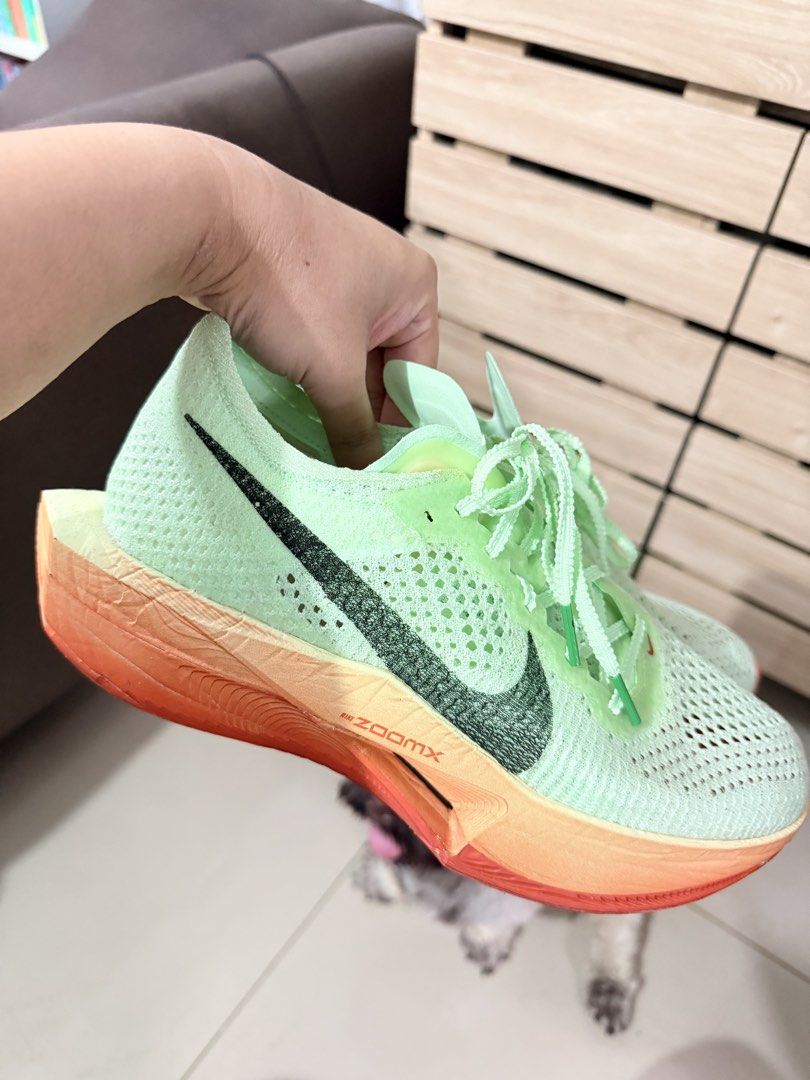 Nike Vaporfly 3 (Mens) (Category: Sneakers) located in Quezon City. Submitted by jigarcia__ (Listing ID 1466492327, Image 2). Description: - Brand: Nike running shoes Bought this at Nike BGC for 10k+ Used once only at a race (10 KM) With box (receipt not available already as it was thrown out) Size: US 9.5 Loc: Cubao, QC Shipping: Lalamove & Grab.