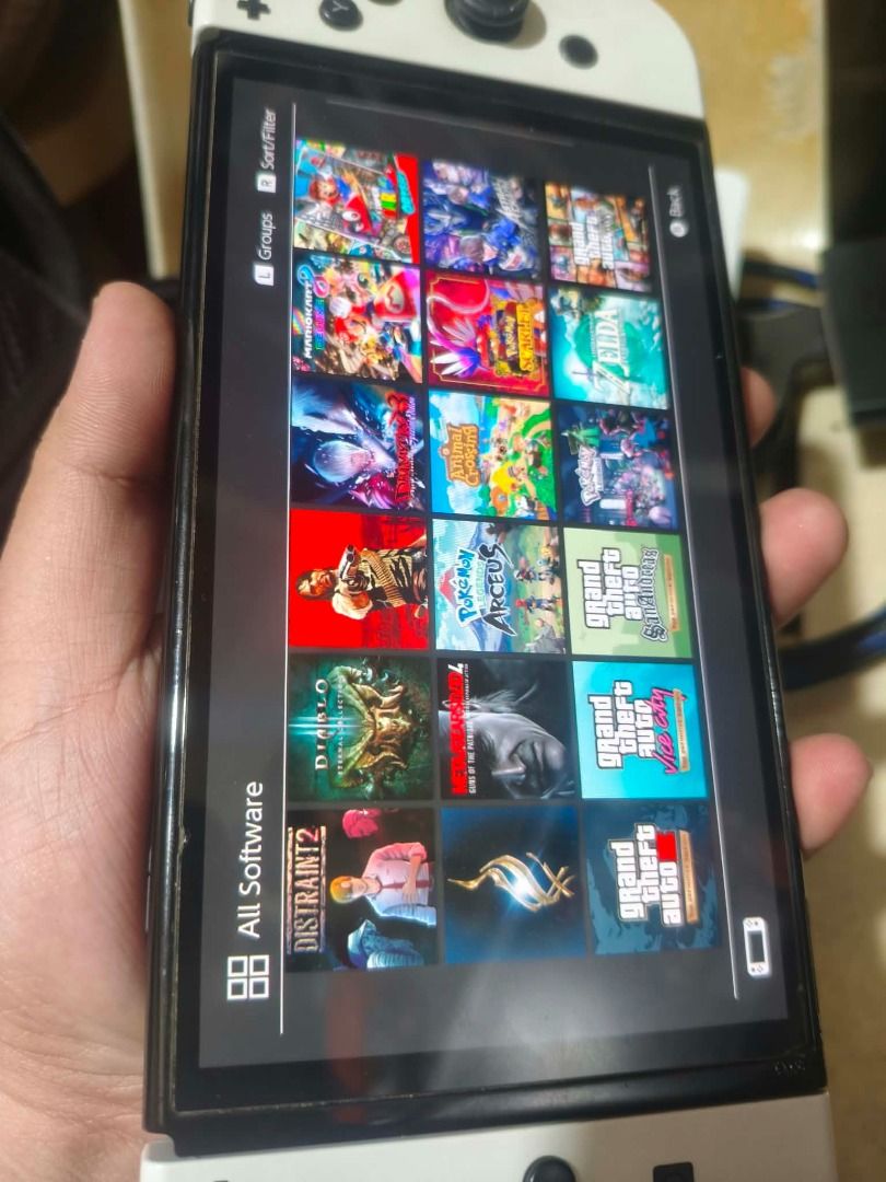 nintendo switch oled 256gb jb for sale (Category: Nintendo) located in Manila. Submitted by seiyatakehara (Listing ID 1466552937, Image 2). Description: for sale or swap sa ibang items plus cash nintendo switch oled jb 256gb full of games complete accesories pouch tempered glass installed wala lang box no issue condition: minor scratch since its 2nd hand for only 12999 pesos or swap sa ibang items plus cash swapping price is higher than selling p