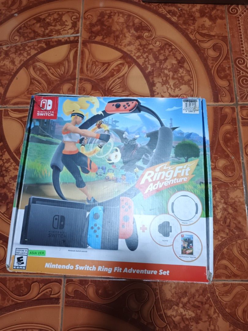 Nintendo Switch Ring Fit Adventure Set with Extra Controller (Category: Nintendo) located in Manila. Submitted by kiraaaaaaaaaaa (Listing ID 1466376344, Image 1). Description: - Nintendo Switch console bundle in great working condition - Includes Ring Fit Adventure complete set - Extra pink wireless controller included - Comes with all cables, joy-con grip, and straps - Original box included - Serial number verified in system settings - Ready to 
