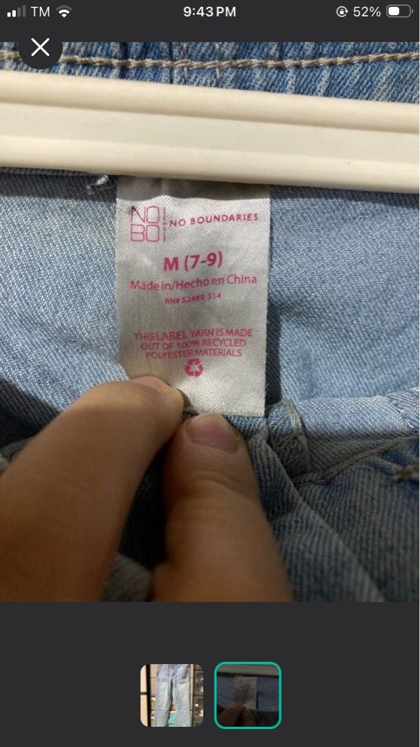 No Boundaries Denim Joggers Light Wash Size M (Category: Jeans) located in Meycauayan. Submitted by prettycloset.0310 (Listing ID 1466484694, Image 2). Description: - Brand: No Boundaries - Size: Medium (7-9) - Color/Wash: Light wash denim - Fit & Comfort: Elastic waistband with adjustable drawstring and gathered ankle cuffs - Features: Convenient front utility pockets - Style: Casual, perfect for everyday wear - Origin: Made in China.