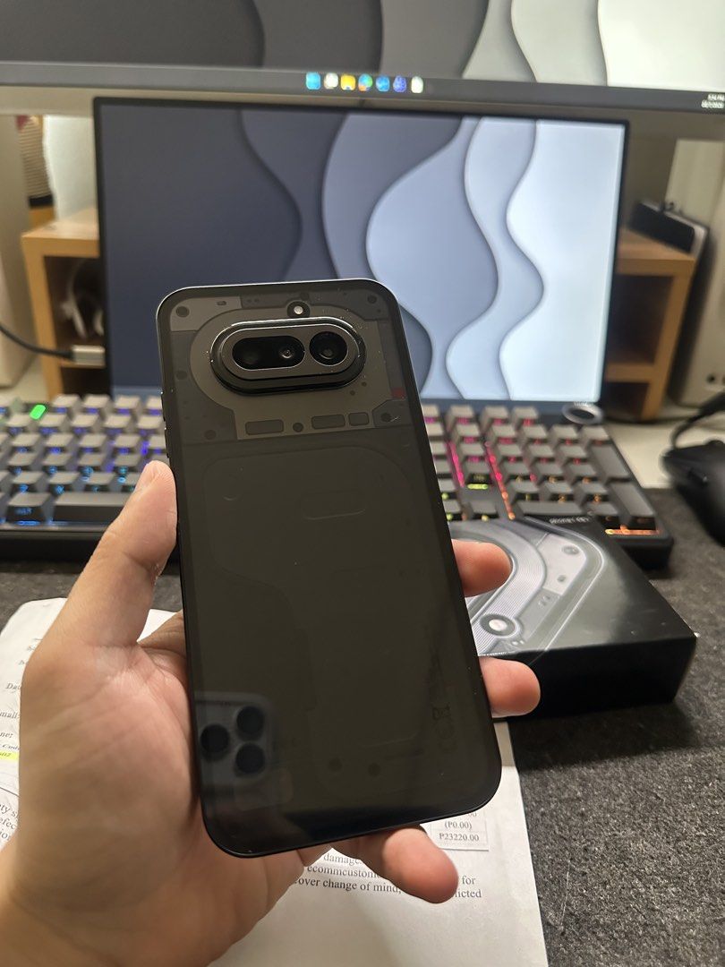Nothing Phone 4a Black 128GB (Category: Android Others) located in Antipolo. Submitted by rr.phmnl (Listing ID 1466382563, Image 1). Description: For sale/swap to iPhone 16pm/17pm 256gb + cash ako ofc Nothing Phone (4a) Black 8GB Ram 128GB Rom Complete Package with Warranty Slip from Digital Walker With another case purchased from an online shop No issues No dents and scratches - 100% Makinis Good as new Tempered and naka case since day 1 RFS: Tr