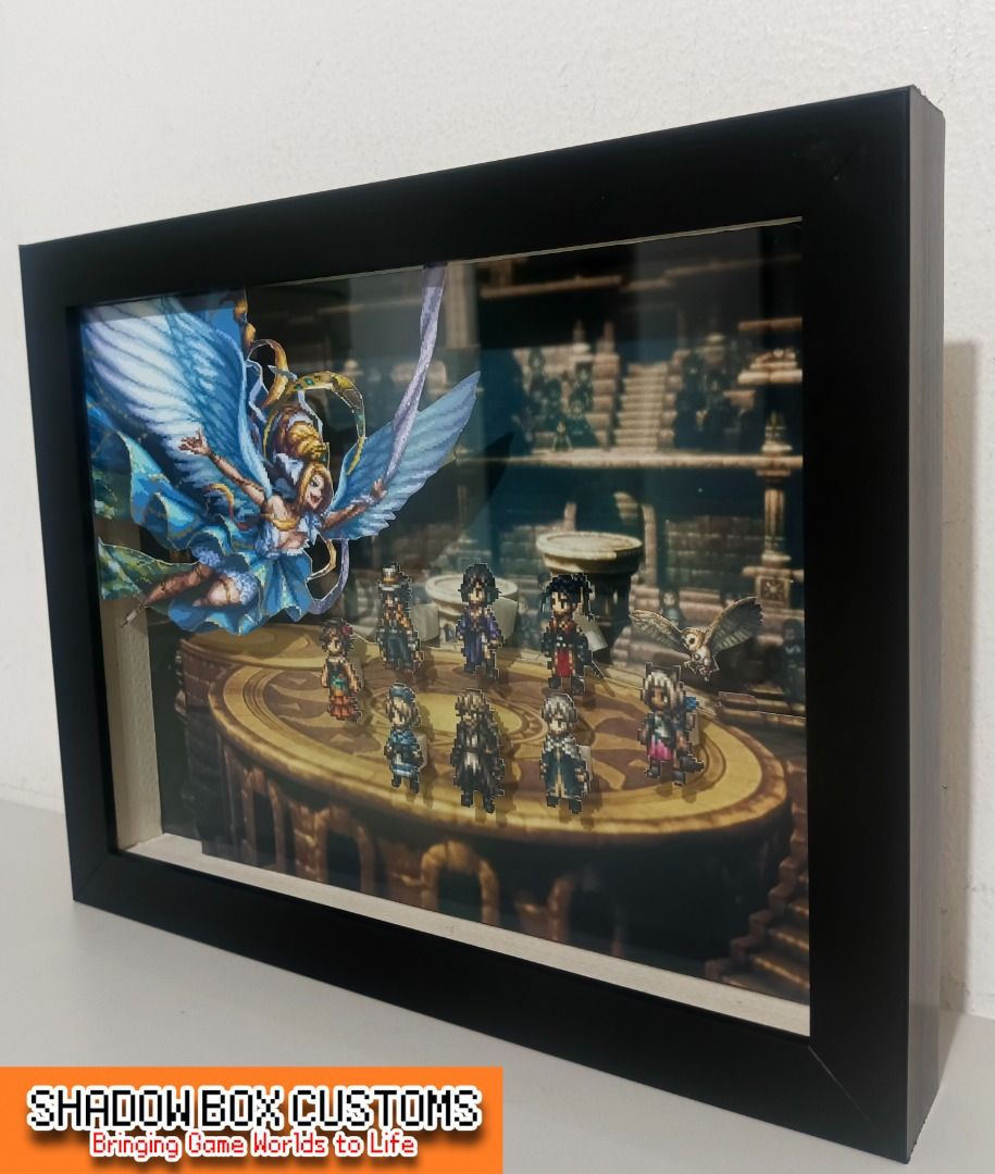 Octopath Traveller 2 Video Game Shadow Box (Category: Nintendo) located in Quezon City. Submitted by natzuki10 (Listing ID 1466364813, Image 3). Description: Octopath Traveller 2 Video Game Shadow Box Height: 8 inches Width: 10 inches *Handmade Pixel Shadow Boxes *Accepting Customized Designs *Perfect for Gamers & Collectors #videogames #roomdecor #collection #gamer #gift.
