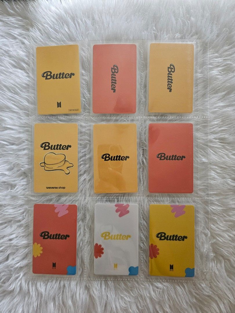 Official BTS Jimin Butter Pc set, 9pcs (Category: K-Wave Merchandise) located in Cardona. Submitted by chimmycharmed20 (Listing ID 1466503653, Image 2). Description: Jimin Butter PC Set ✅ Official ✅ On-hand ✅ Mint Price: ₱3000 DOP: Within 2 weeks after placing the order MOP: GCash / BDO / Landbank MOD: J&T Express.