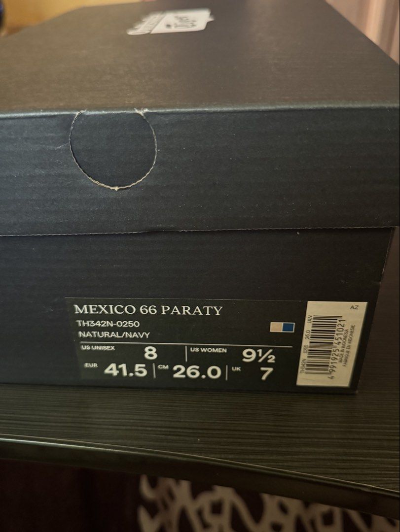 Onitsuka Tiger Mexico 66 Paraty (Category: Sneakers) located in Baguio. Submitted by thelittolwardrobe (Listing ID 1466337461, Image 2). Description: - Brand: Onitsuka Tiger - Model: Mexico 66 Paraty - Colorway: Natural / Navy - Size: US Unisex 8 / US Women's 9.5 - Condition: Unworn / Brand New - Inclusions: Original shoe box and paper stuffing included -RFS WRONG SIZE.