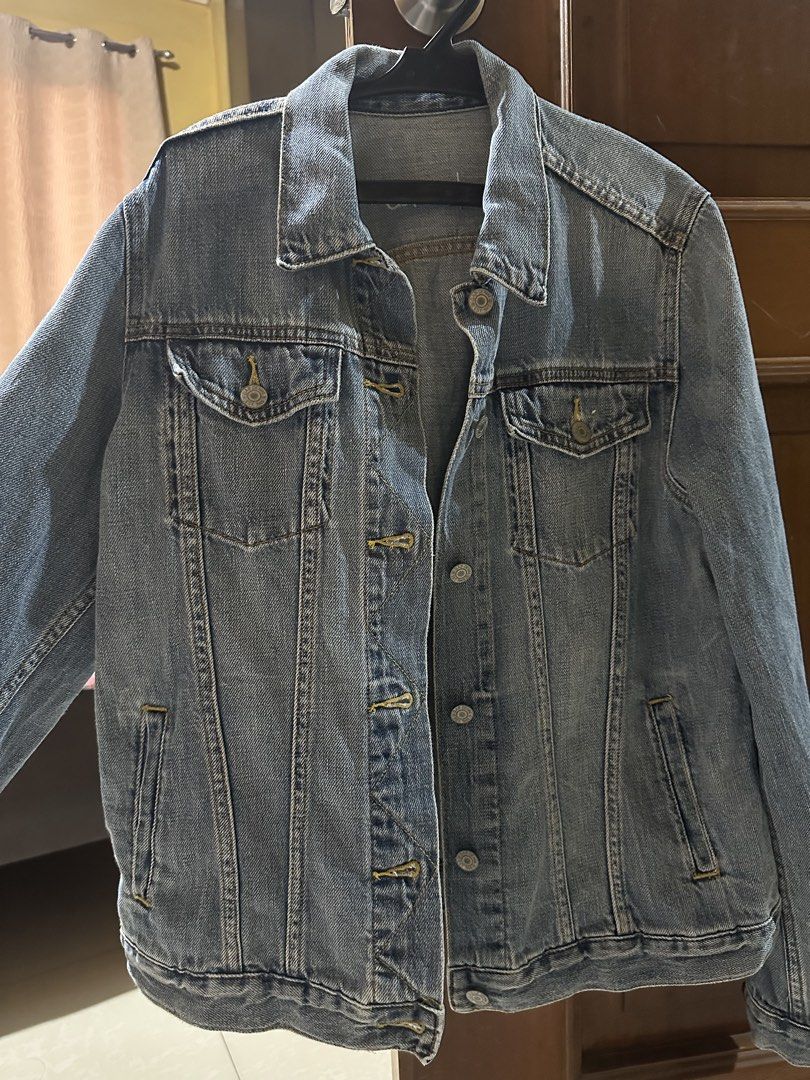 Original Gap Denim Jacket (Category: Coats, Jackets and Outerwear) located in Quezon City. Submitted by cecillebuendia (Listing ID 1466437786, Image 1). Description: - Brand/Style: Gap 1969 Classic Trucker Denim Jacket - Medium blue, size L (fits small to large frames depending on your preferred fit!) - Condition: Excellent, timeless wardrobe staple - RFS: Extra denim jacket, declutterring. Can send when worn. Price is negotiable :).