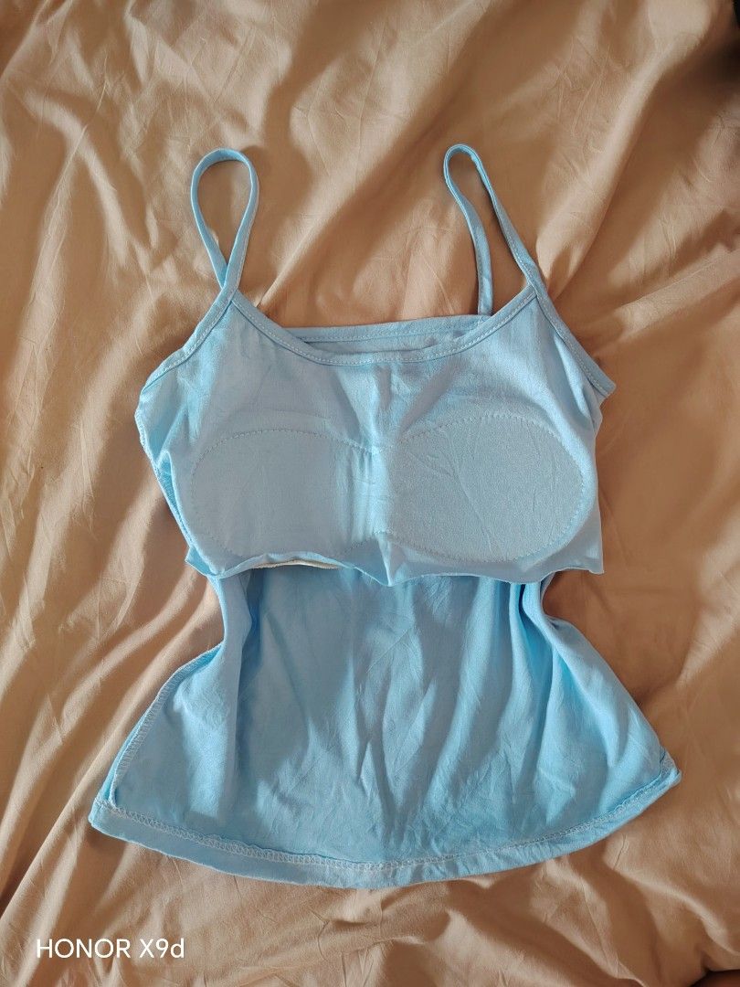 Padded Spaghetti Top (Category: Sleeveless) located in Mabalacat. Submitted by Jackikay.PreLoved (Listing ID 1466438361, Image 2). Description: XS-S. FREE para sa mga may na-mine 3pcs 🩷 Thin fabric and pads, presko pang bahay! .