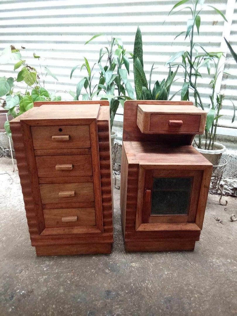Pair of Bedside table (Category: Other Home Furniture) located in Rizal. Submitted by mommykiee (Listing ID 1466402018, Image 1). Description: Pair of bedside table Made of solid narra wood Size: L17 W16 H30inch. Stripped & varnished Will install new key before pickup / delivery Price: 9,500 pair.