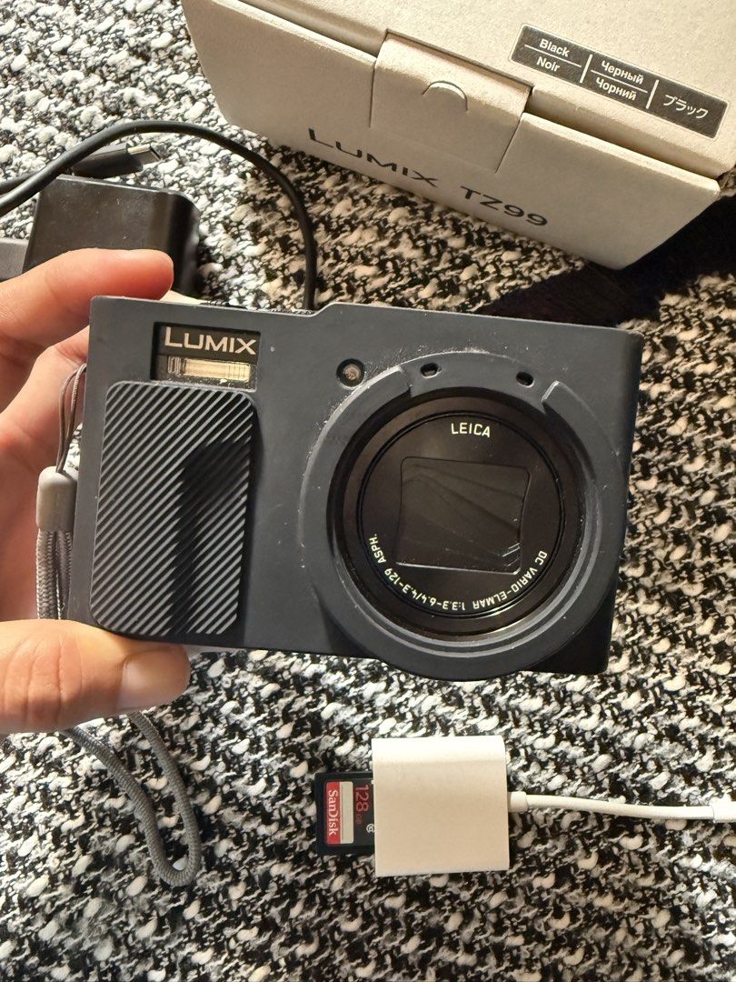 Panasonic Lumix TZ99 (Category: Cameras) located in Manila. Submitted by haniwajjongie (Listing ID 1466343190, Image 2). Description: 📦 Full inclusions: • Panasonic Lumix TZ99 camera • Original battery • Original charger/cable • Wrist strap • All original inclusions/accessories • Original box/packaging 🎁 FREE: • 128GB SD Card • SD Card Reader for easy transfer of photos/videos to your phone 📱 ✨ Condition: Like new / barely used 📅 Purchased: 2