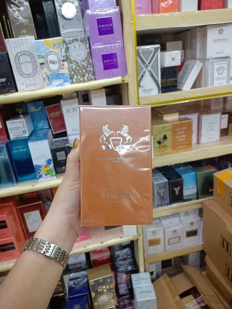 Parfums de Marly Althair EDP 125ml (Category: Fragrance & Deodorants) located in Manila. Submitted by e-tindahan (Listing ID 1466524979, Image 1). Description: Warning: baka mapa-add to cart ka after nito. 👀💸 If you want to smell expensive, classy, and mabango all day without paying the OG price, this is for you. 🤍 Perfect din if you want to build your perfume collection without breaking the bank. Kaya kung matagal mo nang gusto i-try yung sce