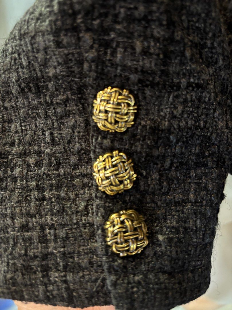 Parisian Ba&sh Inspired Gold-Button Tweed Jacket (Category: Coats, Jackets and Outerwear) located in Baguio. Submitted by twinniesnco (Listing ID 1466380955, Image 3). Description: Parisian Ba&sh-Inspired Gold-Button Tweed Jacket Medium Brand: Choose MSL.