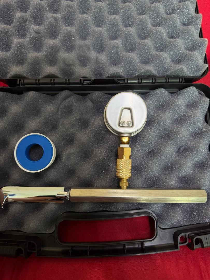 Pitot Gauge Kit (Category: Industrial Equipment) located in Caloocan City. Submitted by lsiincmain (Listing ID 1466380411, Image 3). Description: Pitot Gauge Kit – 200 PSI For fire hydrant flow testing and discharge measurement. New England Manufacturing (USA) – Model 201 ✔️ 200 PSI liquid-filled gauge ✔️ Quick-disconnect fitting ✔️ Rotating gauge for easy viewing ✔️ Includes handle, metal blade, Teflon tape & carrying case Ideal for fire protect