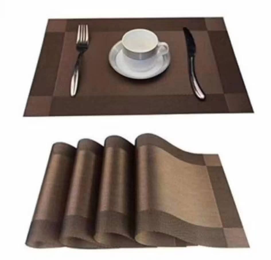 Placemat Plain Dining Table mat waterproof 4pcs set (Category: Announcements) located in Manila. Submitted by je.assorted.item.26 (Listing ID 1466441386, Image 1). Description: .