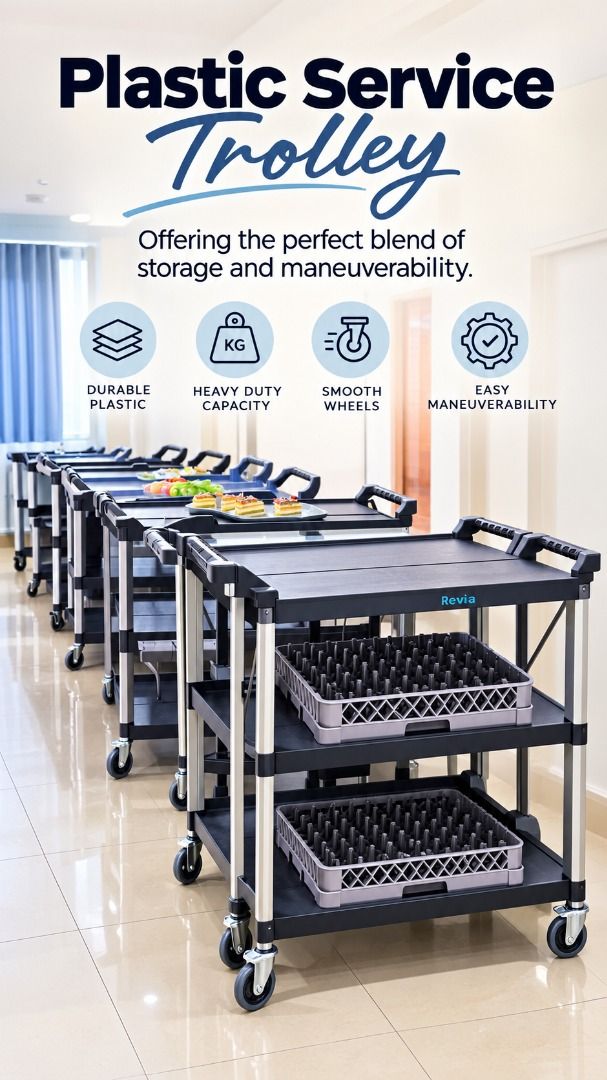 PLASTIC SERVICE TROLLEY AVAILABLE (Category: Home Improvement Tools & Accessories) located in Manila. Submitted by cartelcomnl (Listing ID 1466344827, Image 1). Description: PLASTIC SERVICE TROLLEY AVAILABLE Practical and durable for restaurants, hotels, cafés, catering, foodservice, offices, and home use. Perfect for serving, transporting food, dishes, supplies, and other items. Easy to move and convenient for everyday operations. Message us for