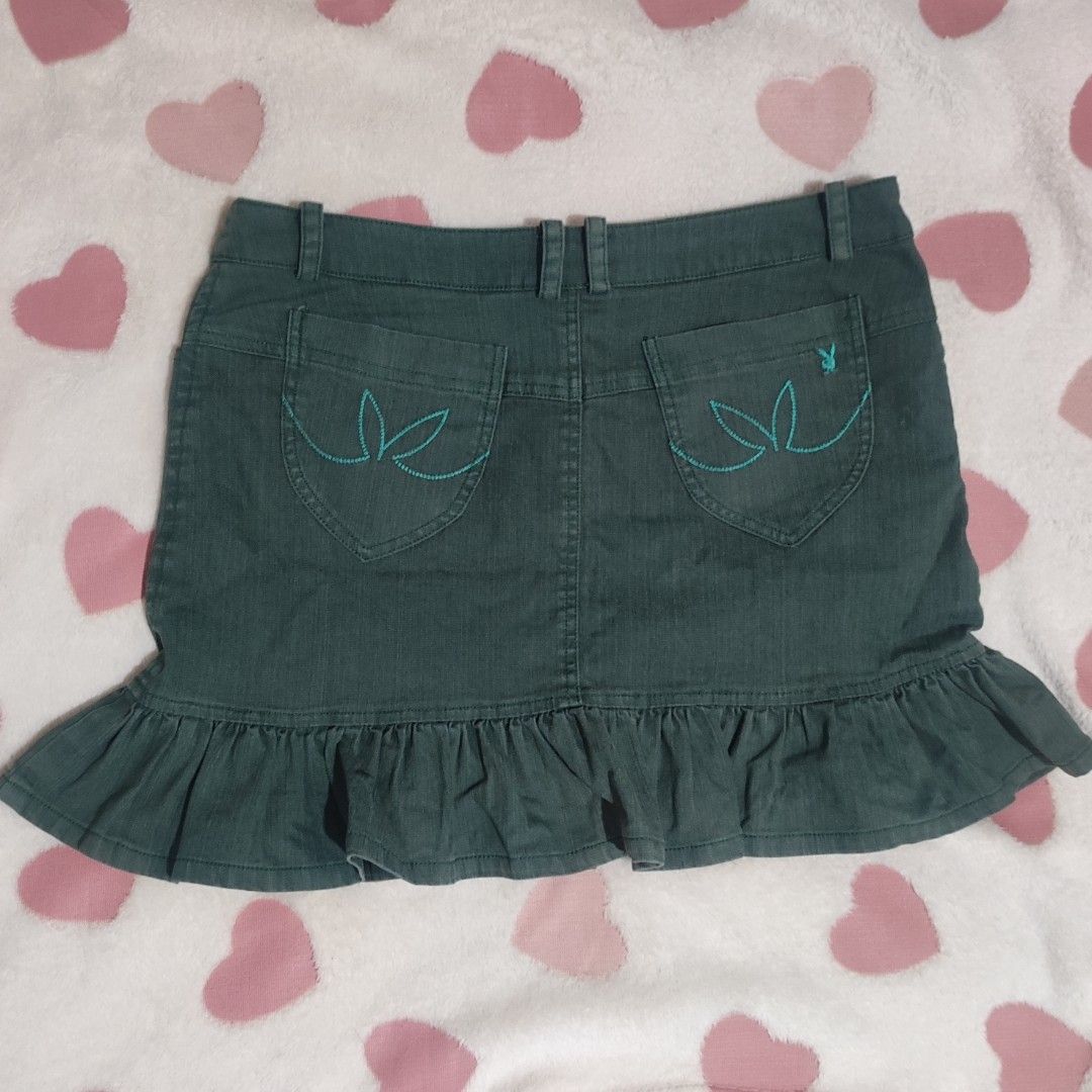 Playboy Green Skirt (Category: Skirts) located in Tagum. Submitted by sirenandsilk (Listing ID 1466453469, Image 2). Description: Authentic Playboy Skirt.