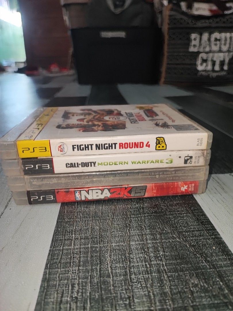 PLAYSTATION 3 CD'S ( PRICE INDICATE ) (Category: PlayStation) located in Manila. Submitted by pcltasenseigaming (Listing ID 1447651145, Image 1). Description: PLAYSTATION 3 CD'S ( PRICE INDICATE ) 📌 Negotiable Fight Night Round 4 - 519 NBA 2K15 - 269 NBA 2K12 - 469 Call Of Duty Modern Warfare 3 - 439 📌 Details : Madumi yung mismong lagayan pero yung CD goods na goods and working tested 📌 2nd Hand Tested Working 📌 Can Send Pictures/Video Of It