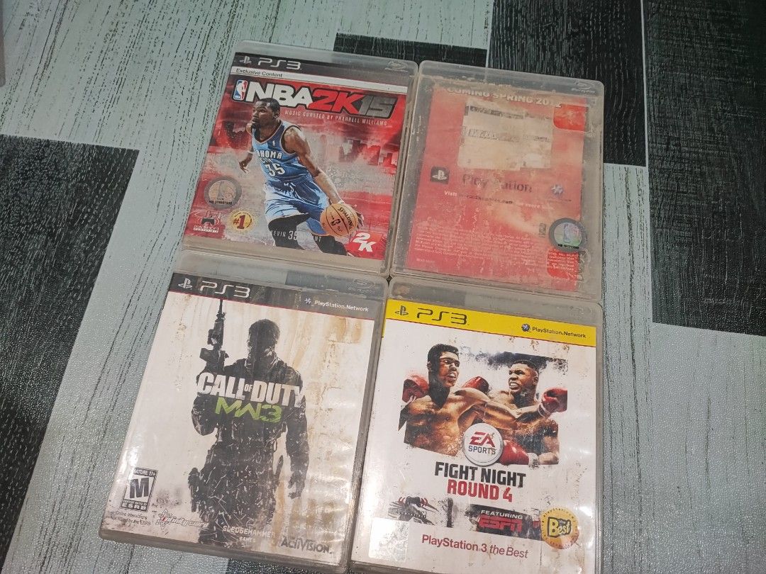 PLAYSTATION 3 CD'S ( PRICE INDICATE ) (Category: PlayStation) located in Manila. Submitted by pcltasenseigaming (Listing ID 1447651145, Image 2). Description: PLAYSTATION 3 CD'S ( PRICE INDICATE ) 📌 Negotiable Fight Night Round 4 - 519 NBA 2K15 - 269 NBA 2K12 - 469 Call Of Duty Modern Warfare 3 - 439 📌 Details : Madumi yung mismong lagayan pero yung CD goods na goods and working tested 📌 2nd Hand Tested Working 📌 Can Send Pictures/Video Of It