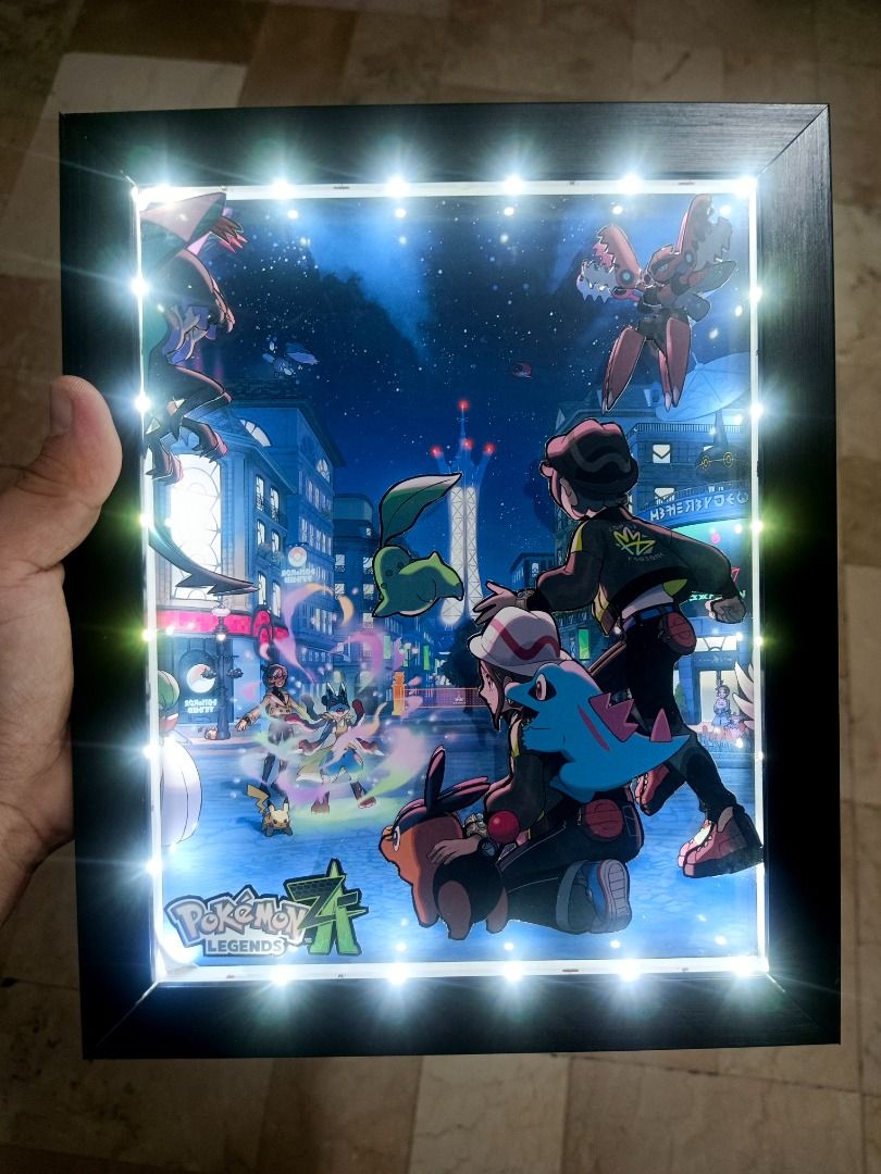Pokemon Legends ZA Video Game Shadow Box (Category: Nintendo) located in Quezon City. Submitted by natzuki10 (Listing ID 1466364353, Image 2). Description: Pokemon Legends ZA Video Game Shadow Box Height: 10 inches Width: 8 inches 750 w/o lights 920 w/ lights *Handmade Pixel Shadow Boxes *Accepting Customized Designs *Perfect for Gamers & Collectors #videogames #roomdecor #collection #gamer #gift .
