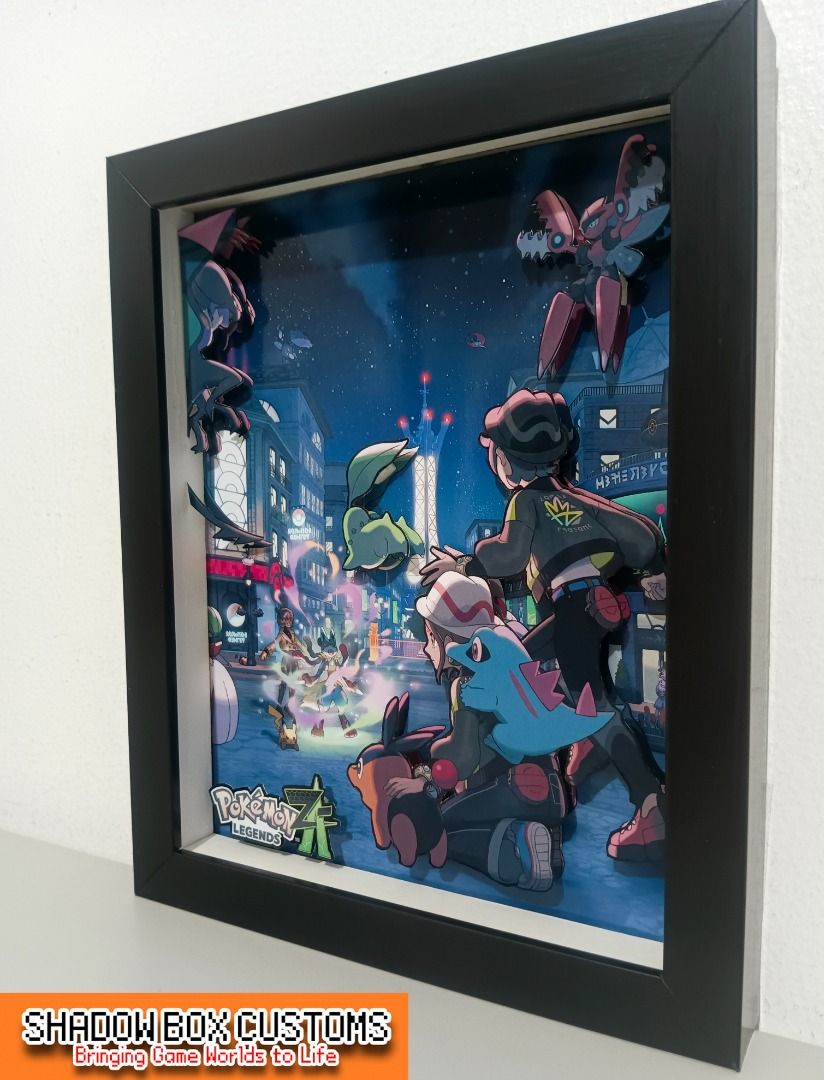 Pokemon Legends ZA Video Game Shadow Box (Category: Nintendo) located in Quezon City. Submitted by natzuki10 (Listing ID 1466364353, Image 3). Description: Pokemon Legends ZA Video Game Shadow Box Height: 10 inches Width: 8 inches 750 w/o lights 920 w/ lights *Handmade Pixel Shadow Boxes *Accepting Customized Designs *Perfect for Gamers & Collectors #videogames #roomdecor #collection #gamer #gift .