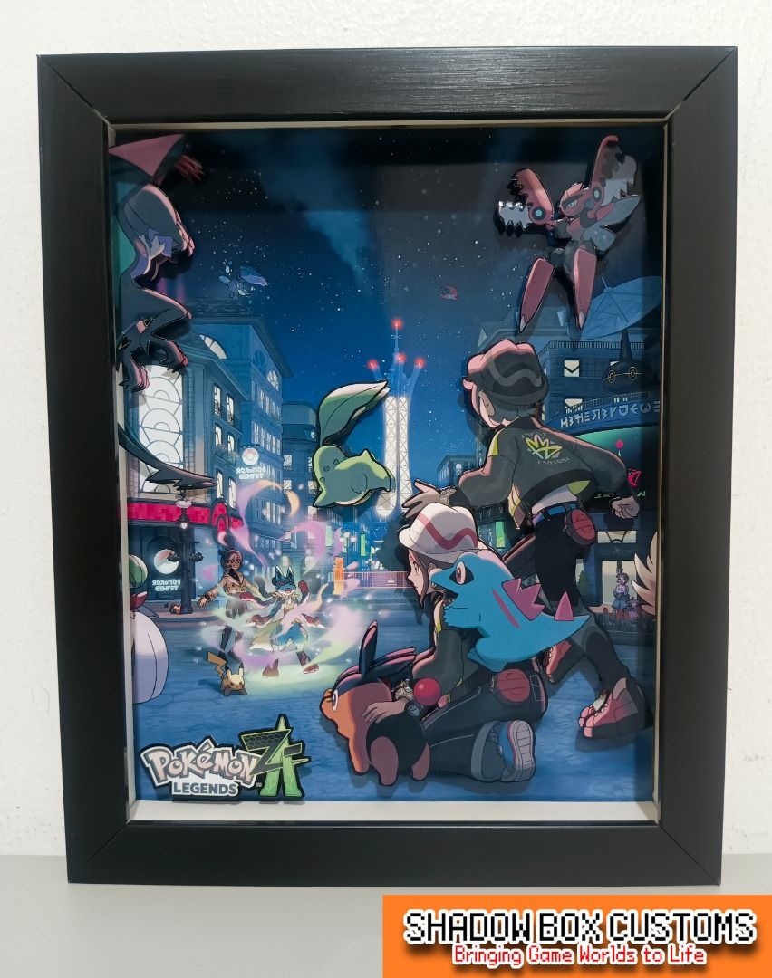 Pokemon Legends ZA Video Game Shadow Box (Category: Nintendo) located in Quezon City. Submitted by natzuki10 (Listing ID 1466364353, Image 1). Description: Pokemon Legends ZA Video Game Shadow Box Height: 10 inches Width: 8 inches 750 w/o lights 920 w/ lights *Handmade Pixel Shadow Boxes *Accepting Customized Designs *Perfect for Gamers & Collectors #videogames #roomdecor #collection #gamer #gift .