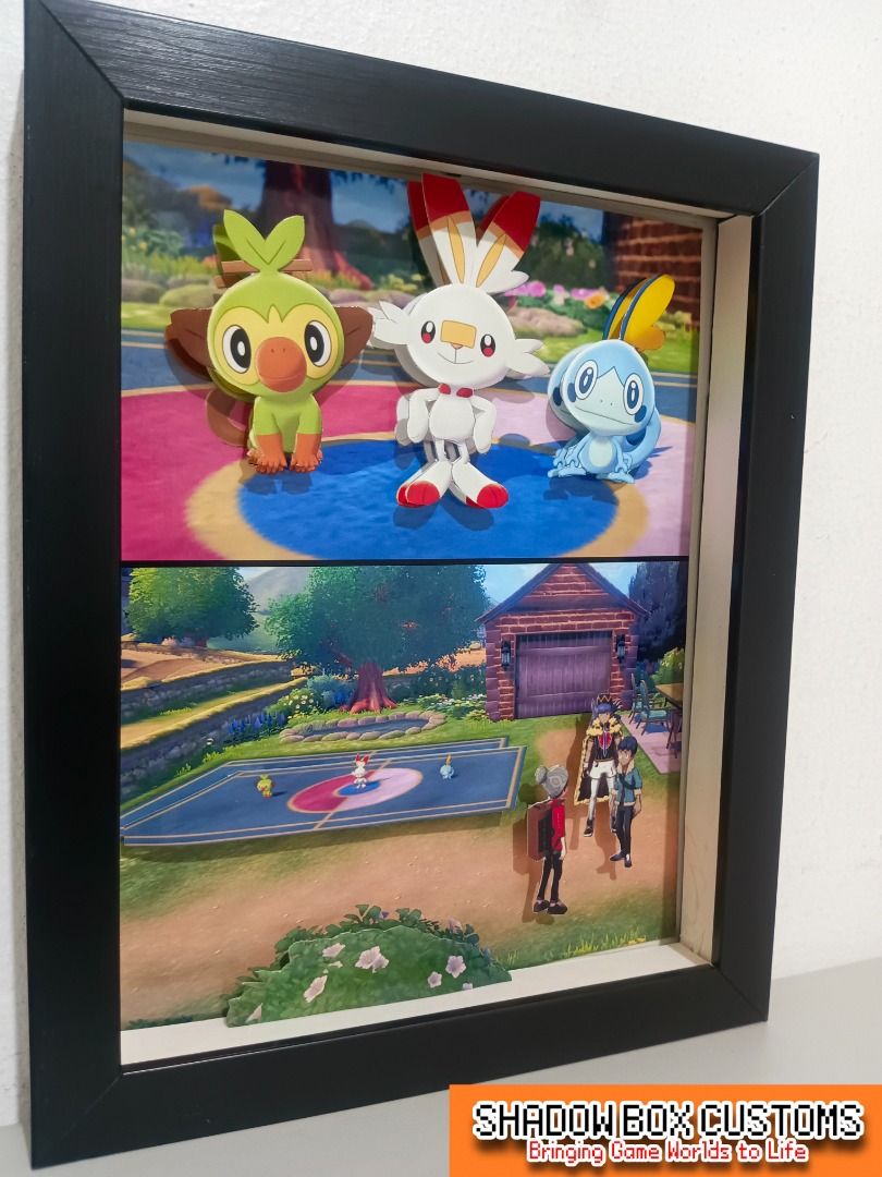 Pokemon Sword/ Shield Video Game Shadow Box (Category: Nintendo) located in Quezon City. Submitted by natzuki10 (Listing ID 1466366308, Image 3). Description: Pokemon Sword/ Shield Video Game Shadow Box Height: 10 inches Width: 8 inches 750 w/o lights 920 w/ lights *Handmade Pixel Shadow Boxes *Accepting Customized Designs *Perfect for Gamers & Collectors #videogames #roomdecor #collection #gamer #gift #pokemon.