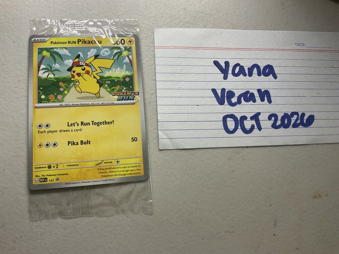 Pokémon RUN Pikachu 131 (Category: Raw Singles) located in Binan City. Submitted by yanaveran111905 (Listing ID 1466436729, Image 1). Description: Sealed, mint, may case na rin It’s being sold for 200$+ abroad. Good investment as its only printed in SEA currently. .
