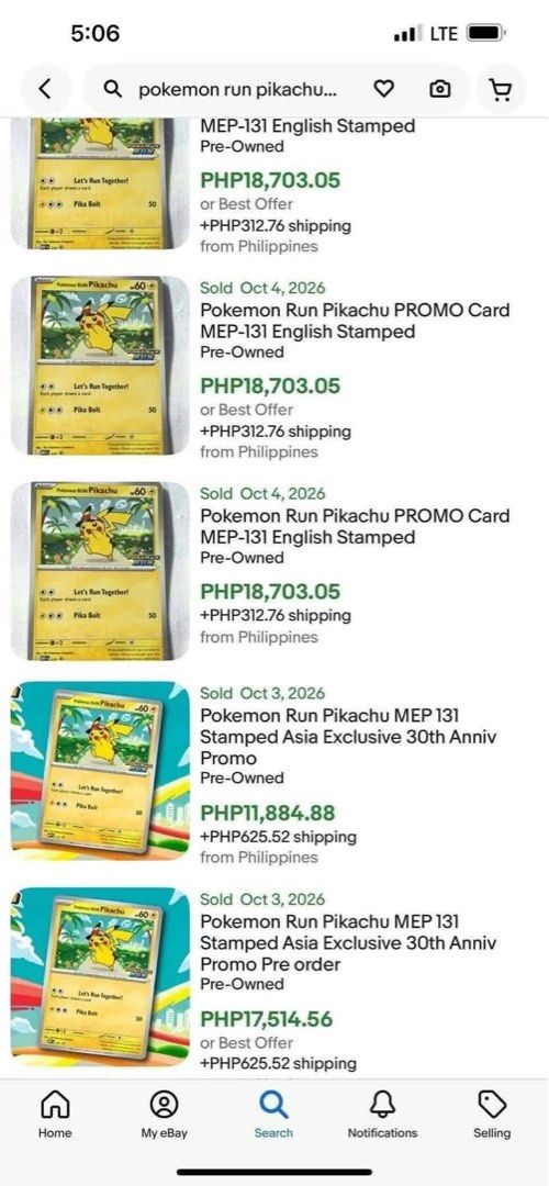 Pokémon RUN Pikachu 131 (Category: Raw Singles) located in Binan City. Submitted by yanaveran111905 (Listing ID 1466436729, Image 2). Description: Sealed, mint, may case na rin It’s being sold for 200$+ abroad. Good investment as its only printed in SEA currently. .