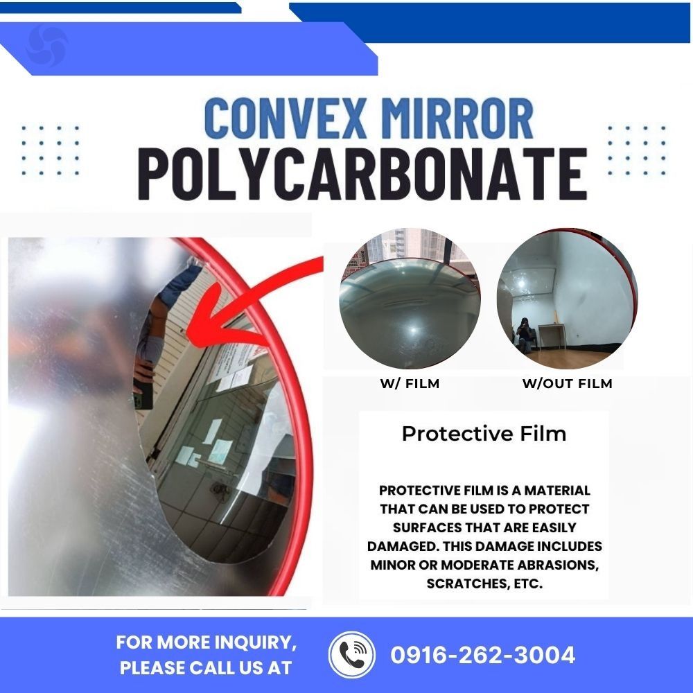 Polycarbonate Convex Mirror (Blind Spot Safety Mirror) (Category: Looking For) located in Makati City. Submitted by johnstone_mkt (Listing ID 1466340578, Image 1). Description: Convex Mirror Key Features: - Unbreakable Polycarbonate Lens: Shatterproof, flexible, and impact-resistant material designed to withstand harsh outdoor conditions and accidental impacts. - Wide-Angle View: Provides an expanded field of view to easily monitor blind corners,