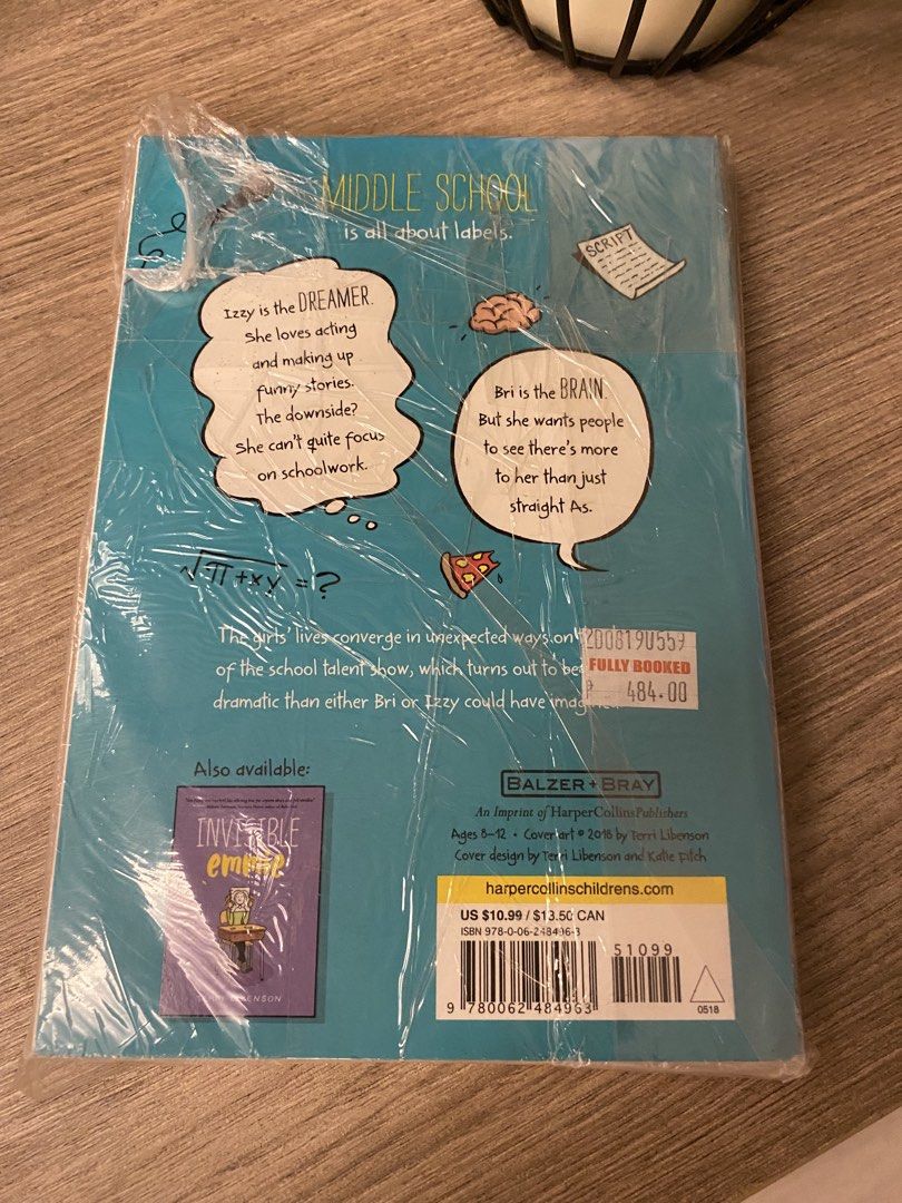 Positively Izzy Terri Libenson Novel (Category: Storybooks) located in Santa Rosa. Submitted by hoardqueensdeclutter (Listing ID 1466417926, Image 2). Description: - Title: Positively Izzy by Terri Libenson - Format: Paperback edition - Target Age: 8 to 12 years old - Condition: Brand new, still wrapped in original plastic protective covering - Note: Original Fully Booked price sticker attached to the back cover - Perfect for fans of relatable mi