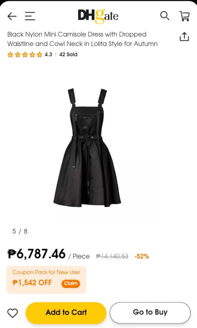 Prada Black Nylon Mini Camisole Dress (Category: Dresses) located in Manila. Submitted by ubasirene (Listing ID 1466375992, Image 1). Description: - Designer camisole dress by Prada, made in Romania - Color: Classic black - Material: 100% polyamide outer with 100% viscose lining - Design: Stylish cowl neck, dropped waistline, and adjustable shoulder straps - Features: Front zipper pocket accented with the iconic Prada metal logo triangle - Fit: E