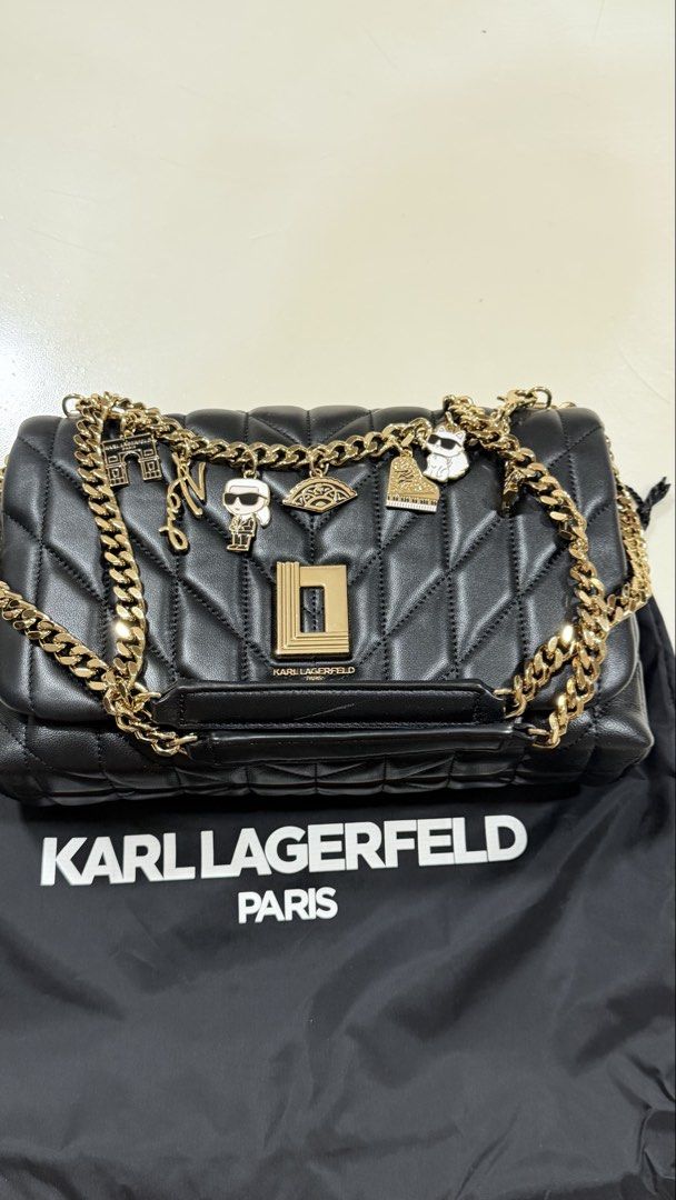 Preloved Karl Lagerfeld sling bag (Category: Luxury Bags & Wallets) located in San Pedro. Submitted by rfvpm (Listing ID 1466444772, Image 1). Description: Preloved Karl Lagerfeld Lafayette sling bag. In very good coniditon. Like new. P5000 plus shipping. Complete inclusion..