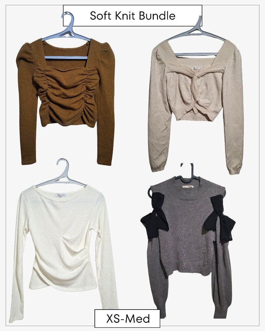 PREMIUM SOFT KNIT KOREAN BLOUSE BUNDLE (Category: Longsleeves) located in Paranaque City. Submitted by iloveem (Listing ID 1466539227, Image 1). Description: PLS SEE LAST PIC FOR PRICE.
