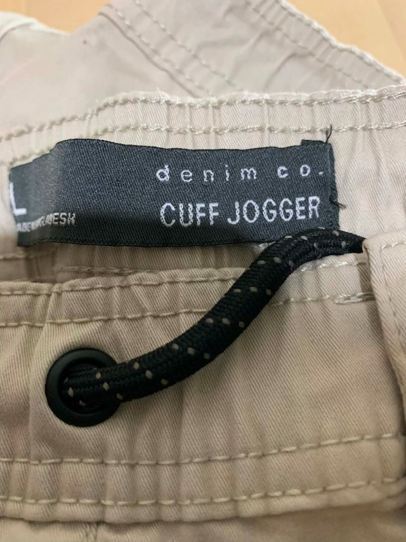 Primark Denim Co. Cuff Jogger Pants – Beige – Size Large (Category: Other Bottoms) located in Manila. Submitted by musedeclutters (Listing ID 1466468931, Image 2). Description: Primark Denim Co. Cuff Jogger Pants Size: Large (L) Color: Beige / Stone • Elastic waistband with adjustable drawstring • Button + zip fly • Multiple pockets with zip details • Jogger-style tapered fit • Comfortable cotton-blend fabric.