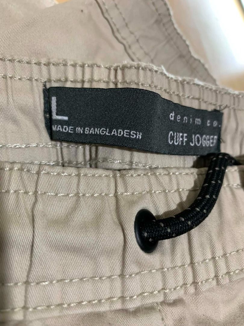 Primark Denim Co. Cuff Jogger Pants – Beige – Size Large (Category: Other Bottoms) located in Manila. Submitted by musedeclutters (Listing ID 1466468931, Image 3). Description: Primark Denim Co. Cuff Jogger Pants Size: Large (L) Color: Beige / Stone • Elastic waistband with adjustable drawstring • Button + zip fly • Multiple pockets with zip details • Jogger-style tapered fit • Comfortable cotton-blend fabric.