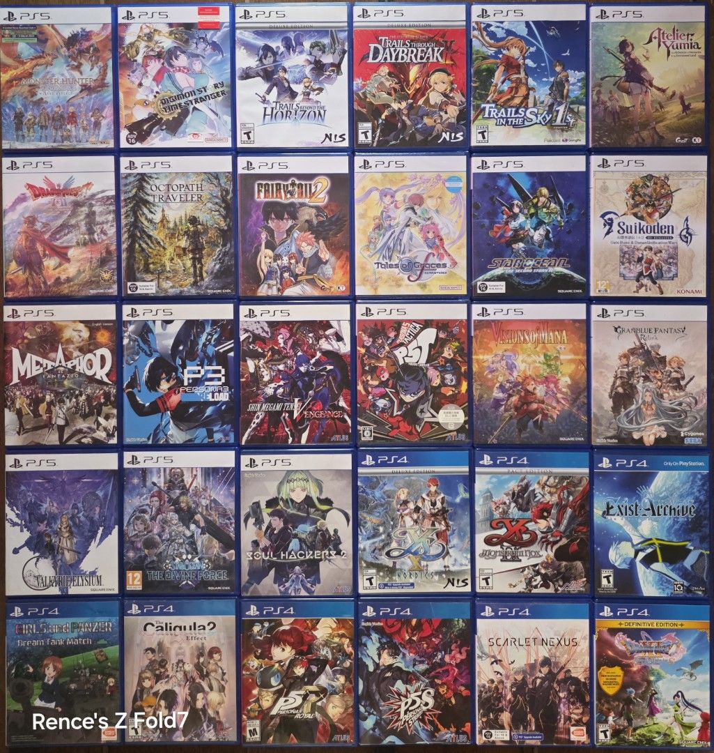 Ps4 and ps5 games (Category: PlayStation) located in Manila. Submitted by gamengrind (Listing ID 1466341523, Image 1). Description: PS5 Monster Hunter Stories 3 - 2500 Trails Beyond the Horizon - 2200 slightly damaged art cover. See photos Trails through Daybreak 2 - 2200 Trails in the Sky - 2000 Digimon Time Stranger - 2000 Atelier Yumia - 2000 Dragon Quest 1 2 Remake - 2000 Octopath Traveler 0 - 1800 Fairy Tail 2 - 1800 Tales of Graces F - 1700
