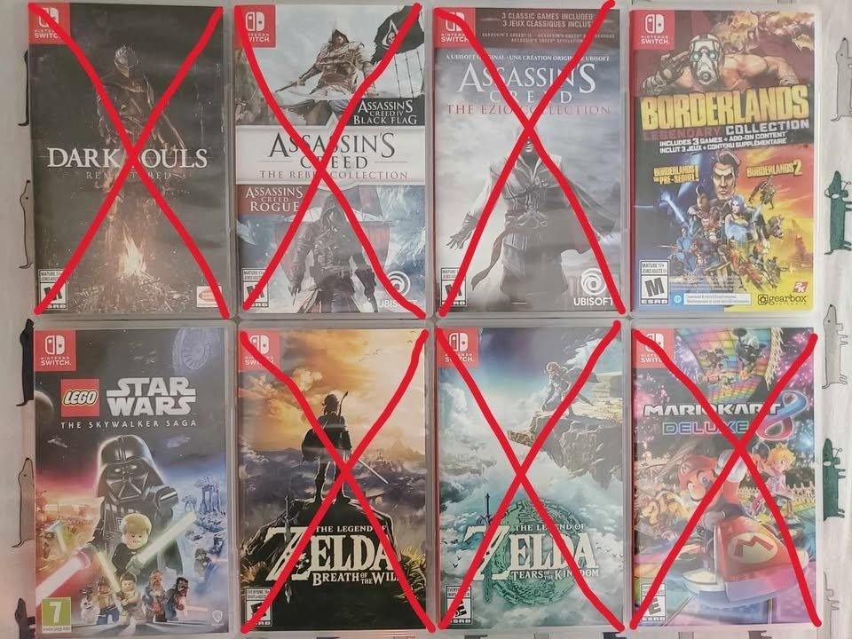 PS5 and Nintendo Switch Video Games Available (Category: PlayStation) located in Valenzuela. Submitted by potatochipsdoe (Listing ID 1466487621, Image 2). Description: PS4: Cyberpunk 2077 - SOLD PS5: Assassin's Creed: Mirage - 1000 Battlefield: 2042 - 800 Elden Ring - SOLD Ghost of Tsushima - SOLD God of War: Ragnarök - SOLD Helldivers 2 - 1500 Marvel's Spider-Man 2 - SOLD Star Wars: Jedi Survivor - 1300 Switch: Assassin's Creed: The Rebel Collec