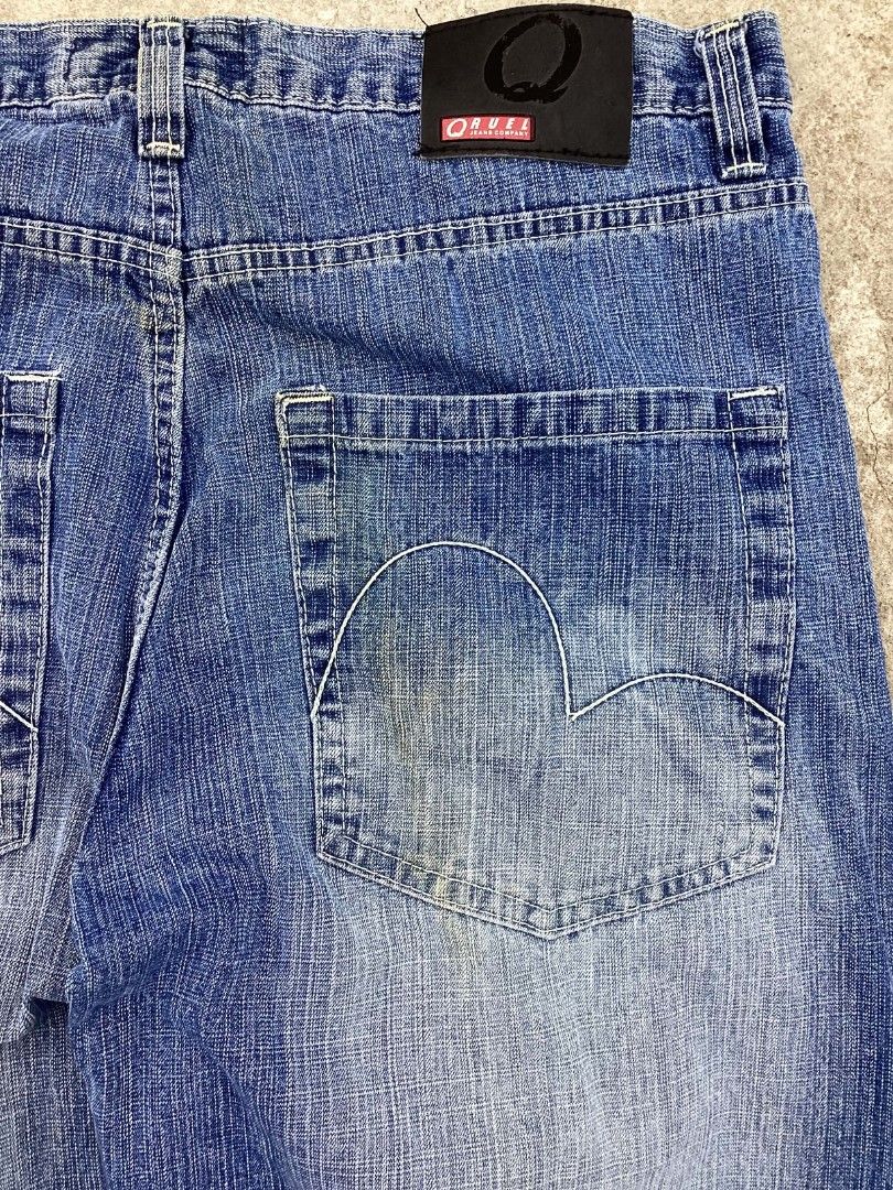 Qruel Blue Denim Regular Straight (Category: Jeans) located in Balanga. Submitted by archivefine_ds (Listing ID 1466460560, Image 3). Description: Qruel Blue Denim Regular Straight Darkwash 9/10 condi, need wash sa yellow stain can use cholorox w 38 L 40 500+sf.