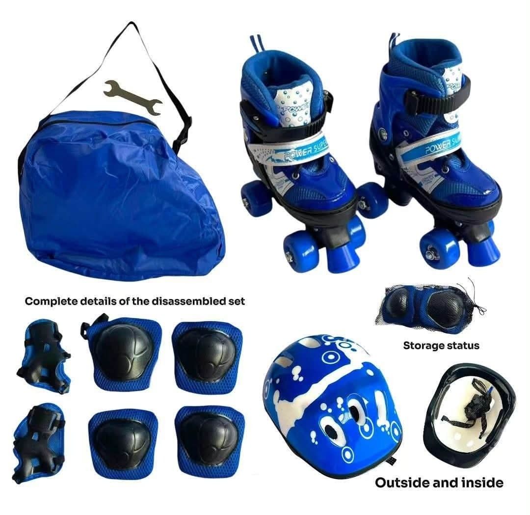 Quad Roller Skates Full Protective Gear Set with Carry Bag (Category: Skates, Rollerblades & Scooters) located in Manila. Submitted by dryt1 (Listing ID 1466558835, Image 2). Description: - Complete beginner set: Includes quad skates, helmet, knee pads, elbow pads, wrist guards, and wrench - Fully adjustable sizing for a secure, comfortable fit - Safe & Sturdy: Four-wheel setup with secure ankle buckle and lace-up closure - 4 vibrant colors avail