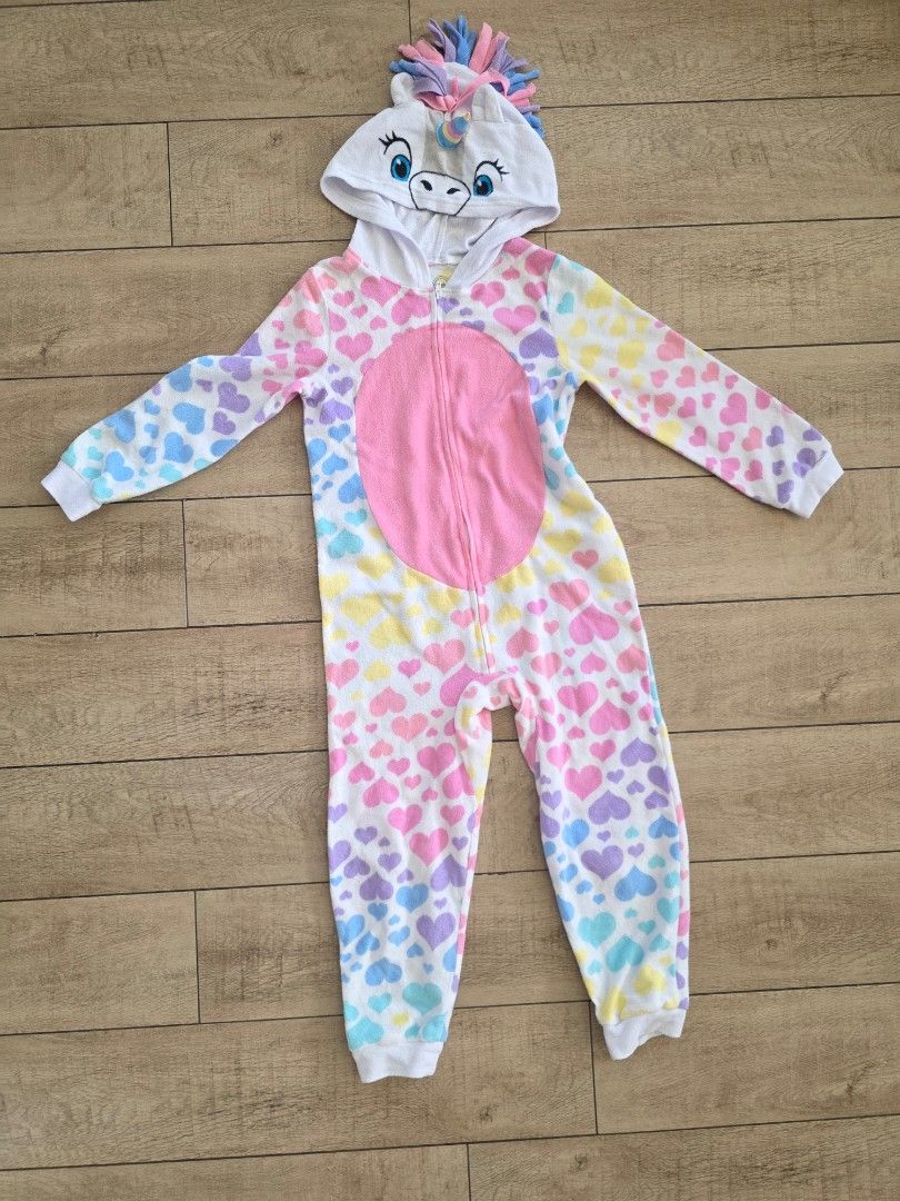 Rainbow Unicorn Onesie (Category: Babies & Kids Fashion) located in Quezon City. Submitted by preloved_by_mariekondo (Listing ID 1466451364, Image 1). Description: Wonder Nation Rainbow Unicorn Onesie, can be used as a costume or pajamas. Front zipper enclosure. Size 6-6x, fits 6yo. Wrong size on the tag..
