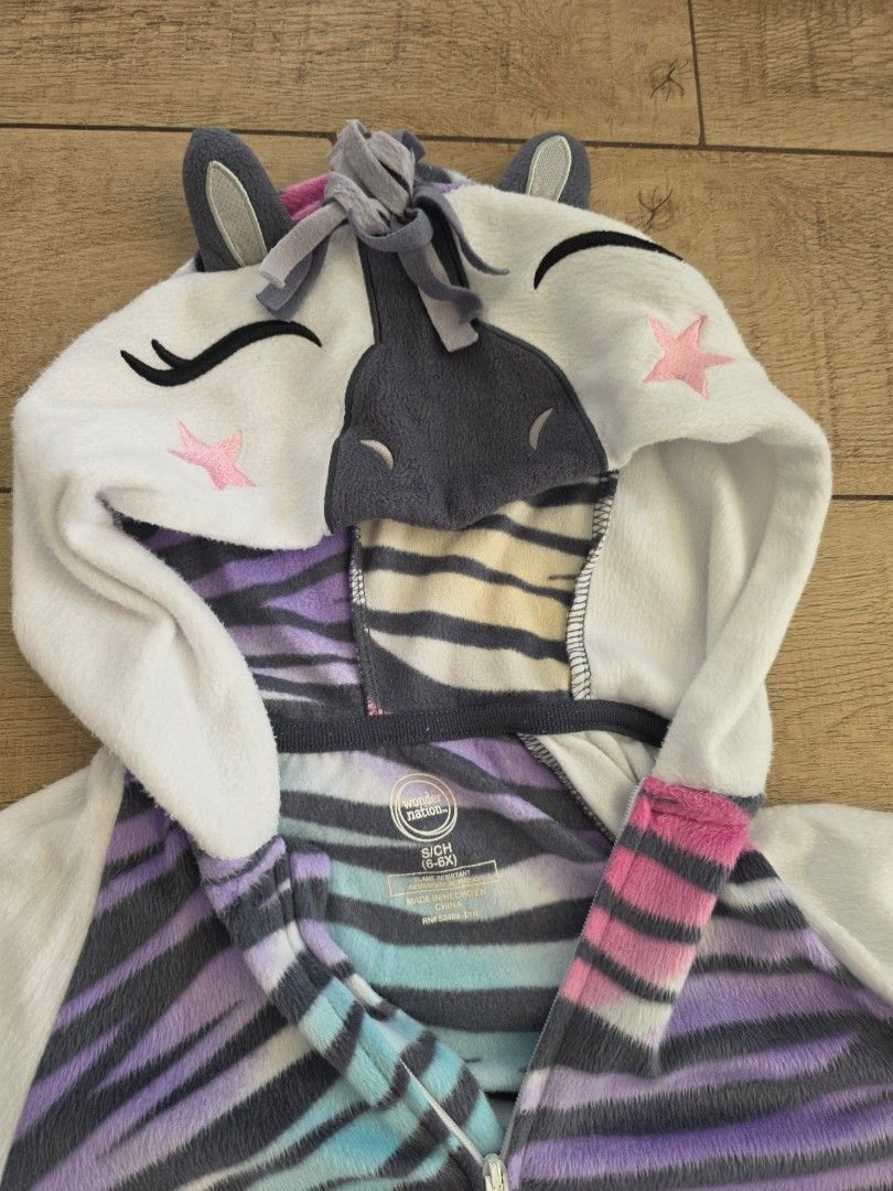 Rainbow Zebra Onesie (Category: Babies & Kids Fashion) located in Quezon City. Submitted by preloved_by_mariekondo (Listing ID 1466451074, Image 3). Description: Wonder Nation Rainbow Zeebra Onesie, can be used as a costume or pajamas. Front zipper enclosure. Size 6-6x, fits 6yo..