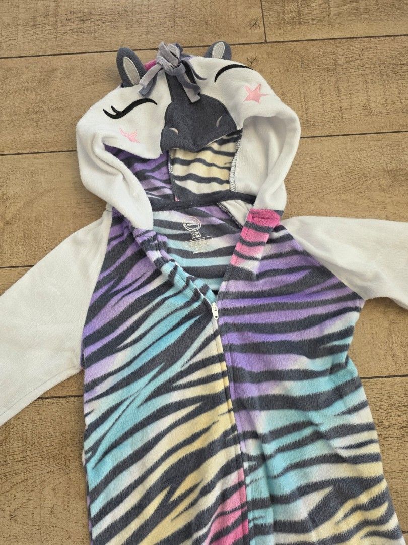 Rainbow Zebra Onesie (Category: Babies & Kids Fashion) located in Quezon City. Submitted by preloved_by_mariekondo (Listing ID 1466451074, Image 2). Description: Wonder Nation Rainbow Zeebra Onesie, can be used as a costume or pajamas. Front zipper enclosure. Size 6-6x, fits 6yo..