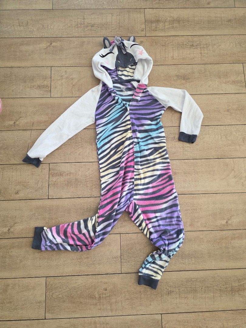 Rainbow Zebra Onesie (Category: Babies & Kids Fashion) located in Quezon City. Submitted by preloved_by_mariekondo (Listing ID 1466451074, Image 1). Description: Wonder Nation Rainbow Zeebra Onesie, can be used as a costume or pajamas. Front zipper enclosure. Size 6-6x, fits 6yo..