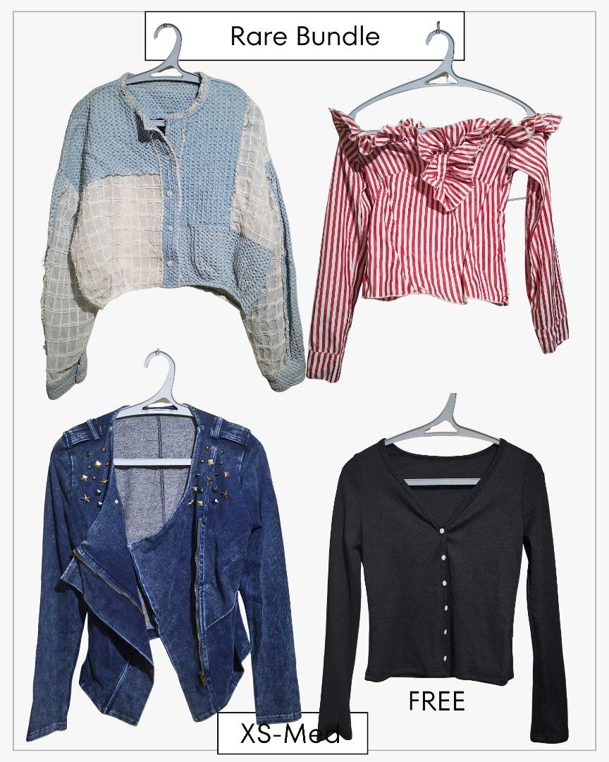 RARE TOPS PRELOVED BUNDLE XS-S (Category: Blouses) located in Paranaque City. Submitted by iloveem (Listing ID 1466539074, Image 1). Description: pls see LAST pic for retail and bundle price.