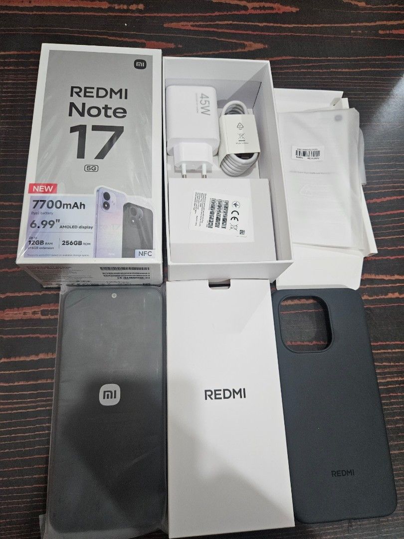 Redmi Note 17 5g (Category: Other Mobile & Gadget Accessories) located in Antipolo. Submitted by cathriabreana (Listing ID 1466509445, Image 2). Description: 💥💥FOR SALE💥💥 OPEN FOR SWAP! Complete Package Good as new 100bh 1cc, 1month old Redmi Note 17 5g📌📌📌 12/256gb 7700mah 45w Type c Snapdragon 4 Gen 4 6.99inches 50mp/16mp Under display fingerprint AMOLED DISPLAY 120hz refresh rate Corning Gorilla Glass 7i Android 16 Inclusions: ✅Unit ✅Box